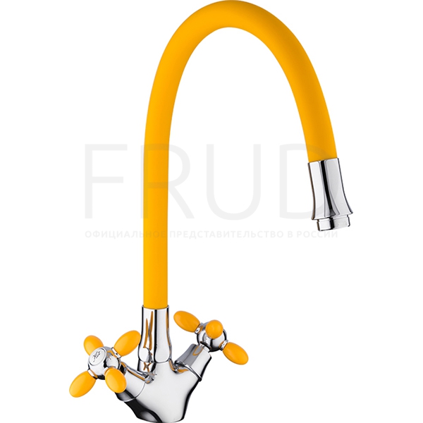 42633     СМ д/к FRUD R44127-9 Croce  желтый керам. гайка гибк.излив  /10/