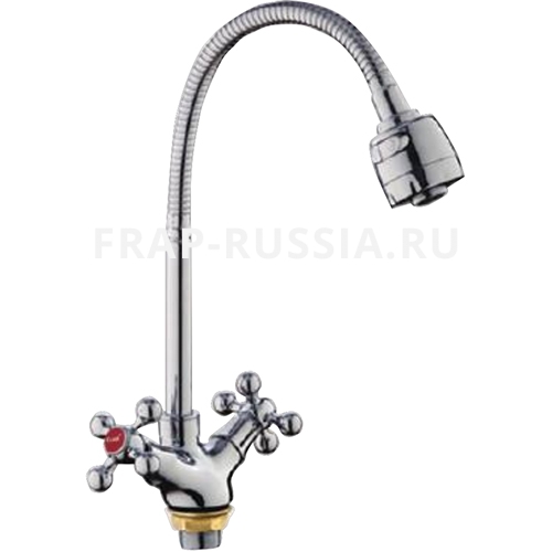42560     СМ д/к  FRAP F4319 Crose керам. гибкий излив латунь гайка